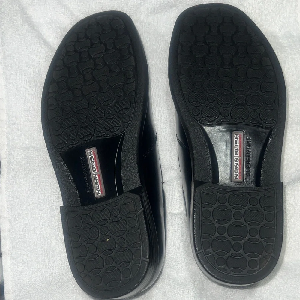 Nunn Bush Tucker Black Slip Resistant Work Loafers Size 11W NIB